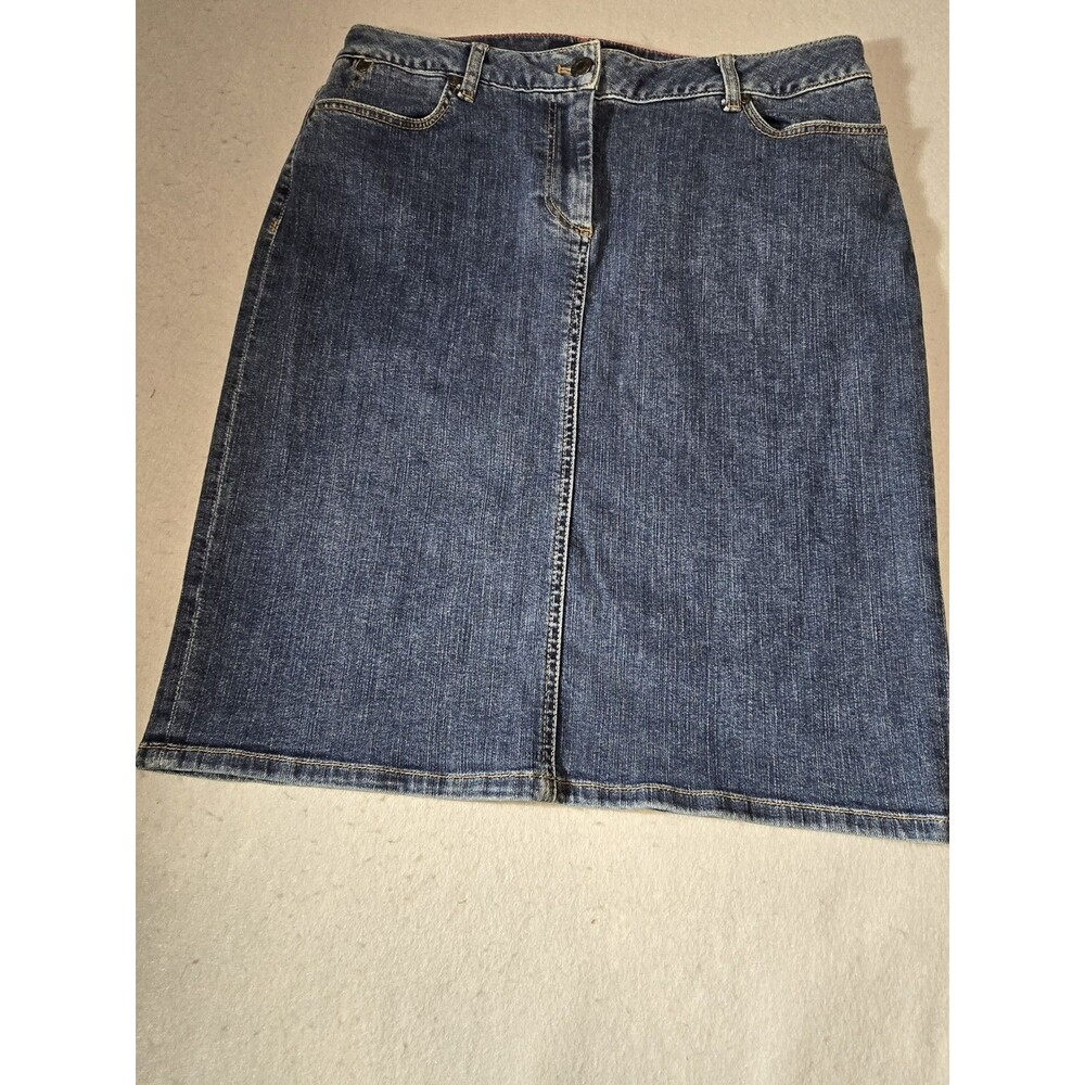Talbots Denim Skirt Women’s 10 Medium Wash Stretch Knee Length 2012 - Picture 2 of 9
